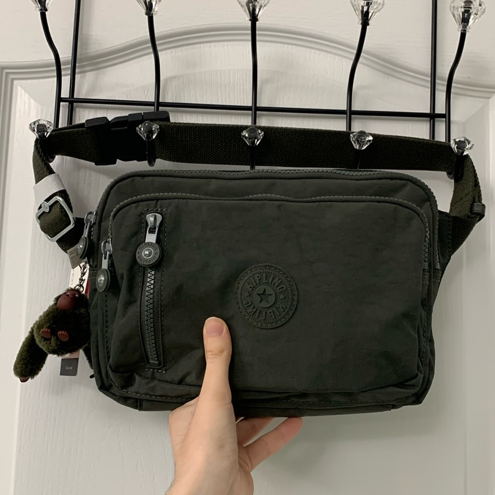 Kipling Olive / Army Green Fanny Pack / Belt Bag / Sling Bag
